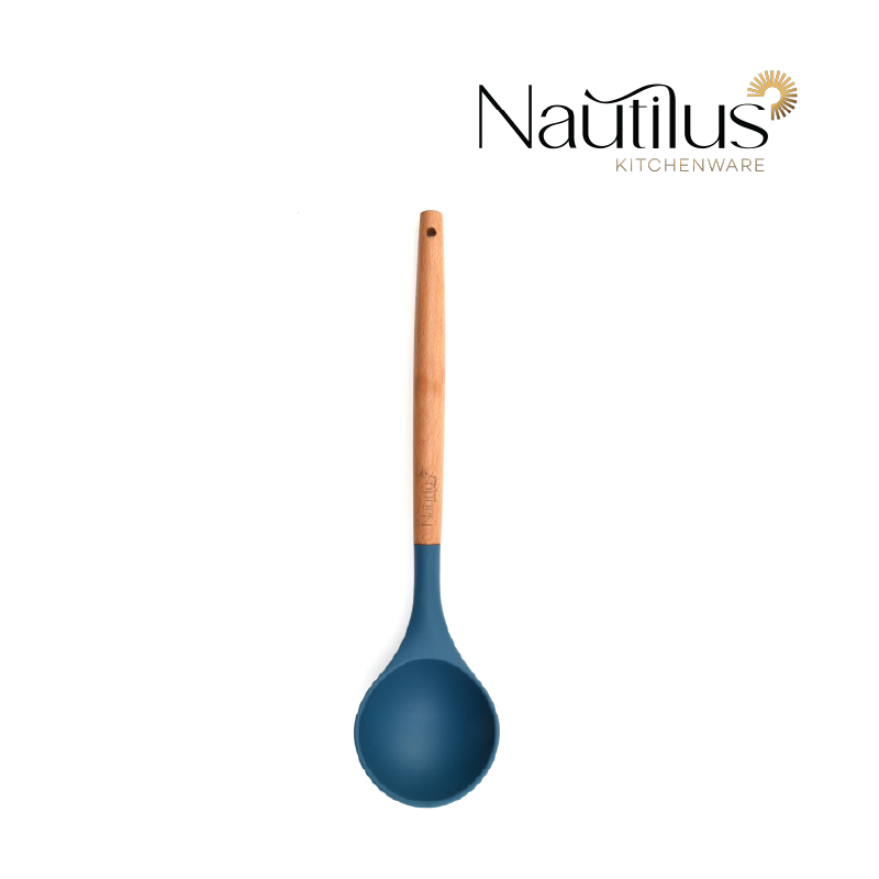 Wooden Handle Silicone Soup Ladle 